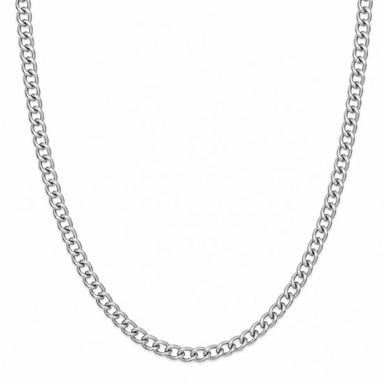 Zilverkleurige, stevige schakelketting van 60cm.