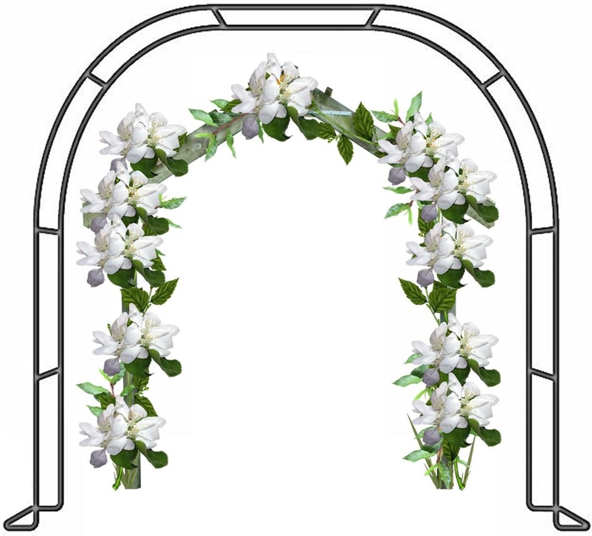 Bruiloftsboog Klein - Pergola Tuinboog - Feestdecoratie Maken - Metalen Buizen Weerbestendig - Breedte 12m tot 3m - Zwart