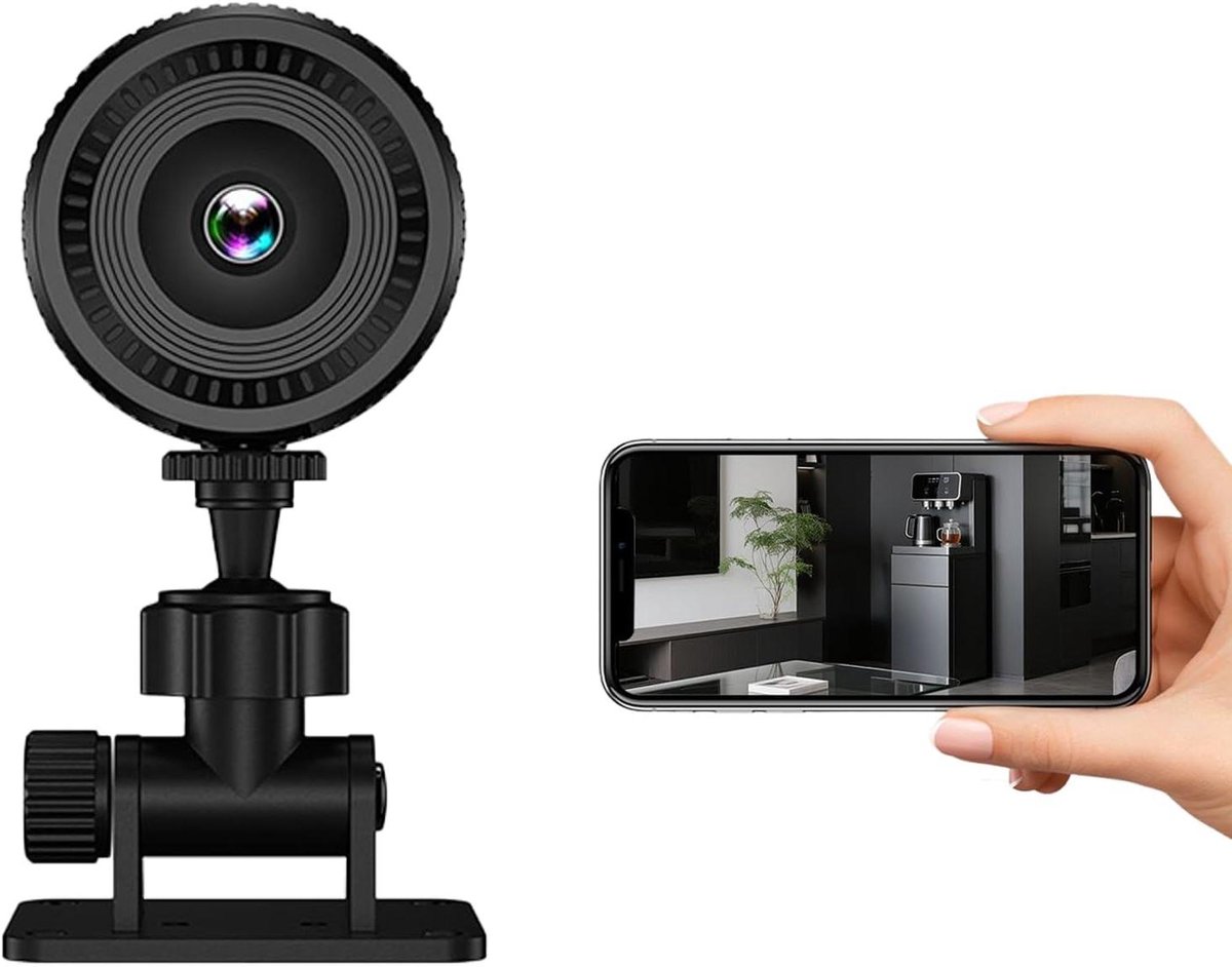 Draadloze WiFi Camera - Bewakingscamera Monitor - Woning Bewaken - 1080p HD Nachtzicht - 5.5 x 5.5 x 2.5 cm