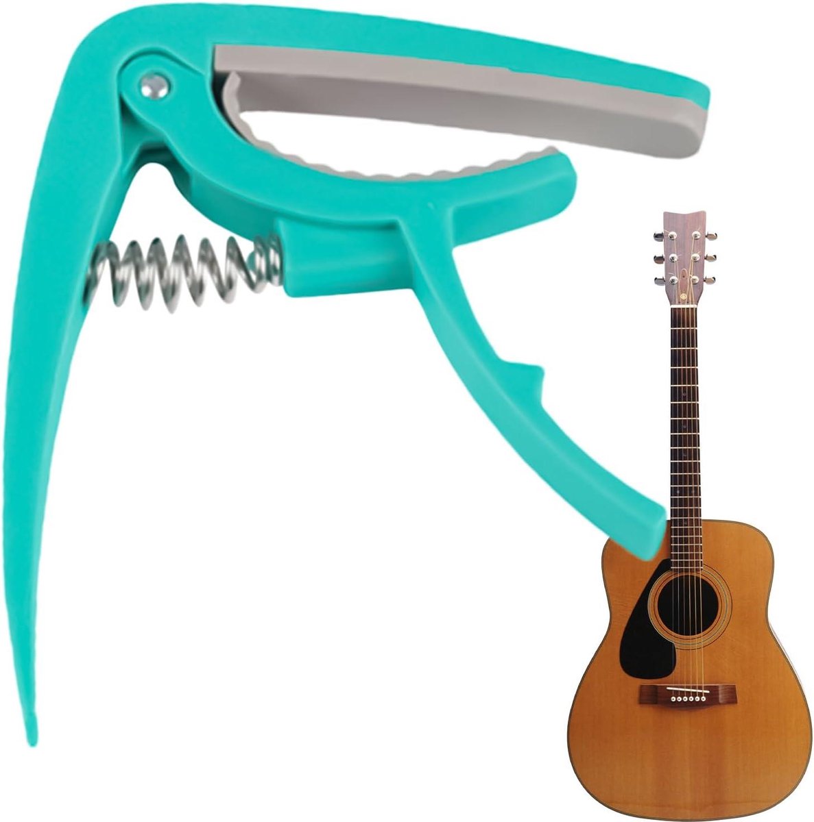 Gitaar Capo - Verstelbare Trainer - Muziek Leren - Zachte Bescherming - 9.2 x 8 cm - Groen