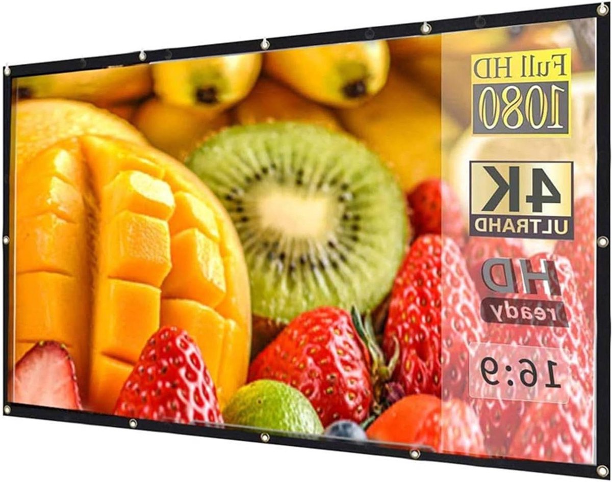 Projectiescherm - Beamer Scherm - Film Avonden Thuis - Kreukvrij Polyester - 120 inch - Zwart