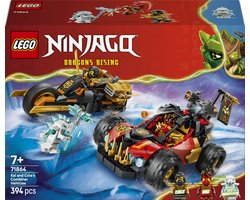 LEGO® NINJAGO® Kai en Cole's Combivoertuigen - Bouwset voor Kinderen met 2 Transformerende Voertuigen en 3 Minifiguren - Cadeautip voor Jongens en Meisjes Vanaf 7 Jaar - 71864