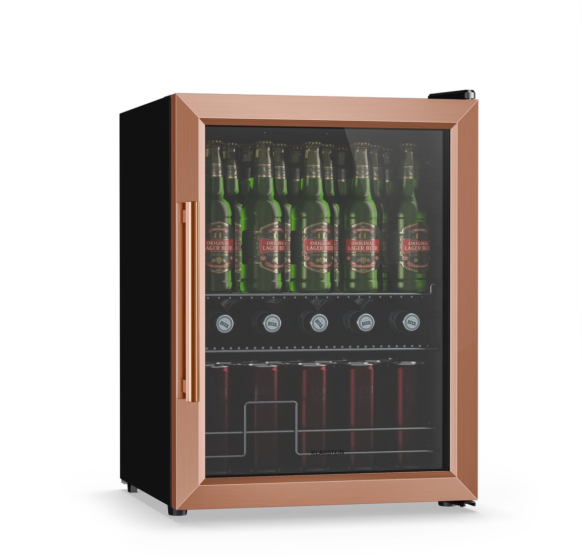 Klarstein drankkoelkast met glazen deur 60 liter mini-drankkoelkast dubbel glas instelbare temperatuur 3-10 °C uitneembare planken onder het aanrecht te plaatsen stil 39 dB