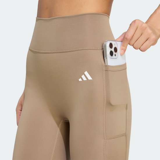 Adidas Performance Optimé Essentials No Front Rise Seam 7/8 Legging - Dames - Beige van adidas-performance — afbeelding 3