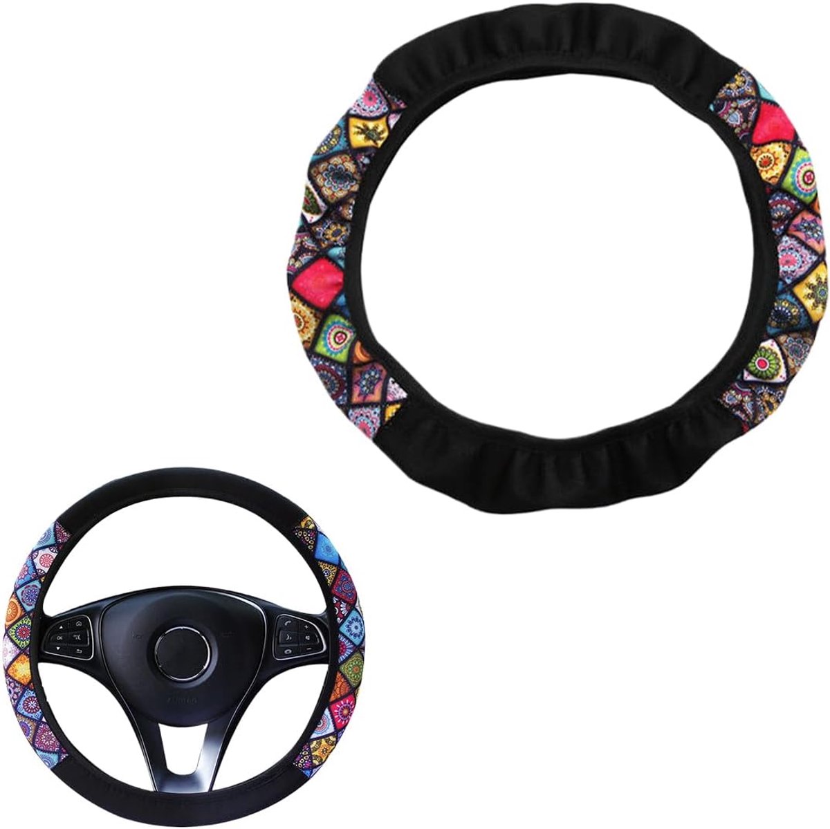Famanu – Universele autostuurhoes, ademend, antislip en zweetabsorberend, geschikt voor stuurwielen van 37-38 cm, ideaal voor vrouwen