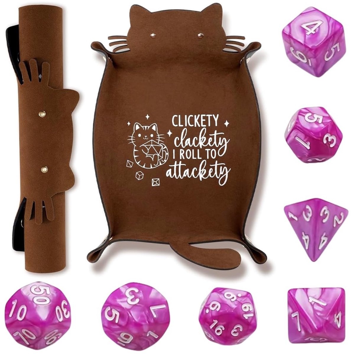 Schattige Katten Dice Bag - DND Velvet Opbergzak voor Dungeons & Dragons Spellen