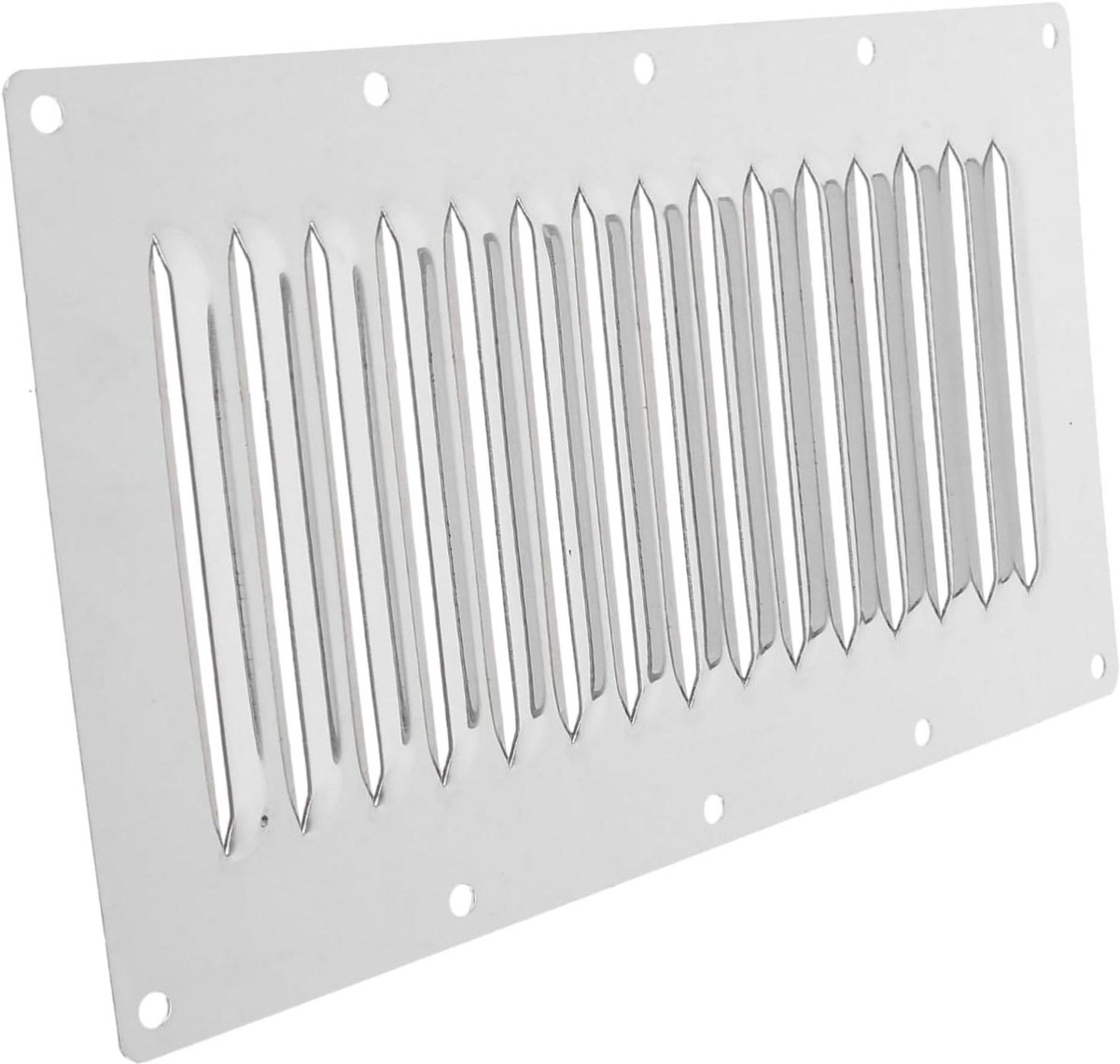 Ventilatierooster RVS - Afdekking Ontluchter - Luchtcirculatie Verbeteren - Winddicht Ontwerp - 23 x 13 x 1 cm - Zilver