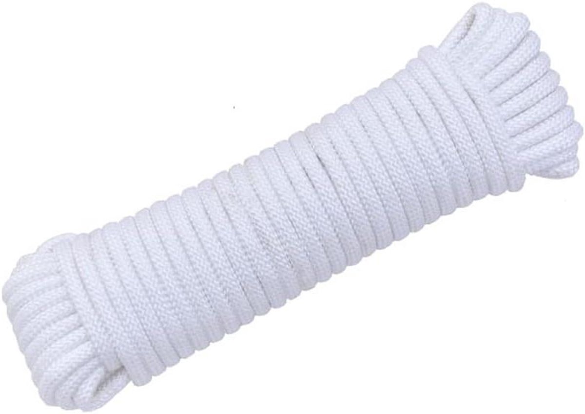 Gedraaid nylon touw - Sterk koord - Doe-het-zelf projecten - Hoge weerstand - 70 meter - Wit