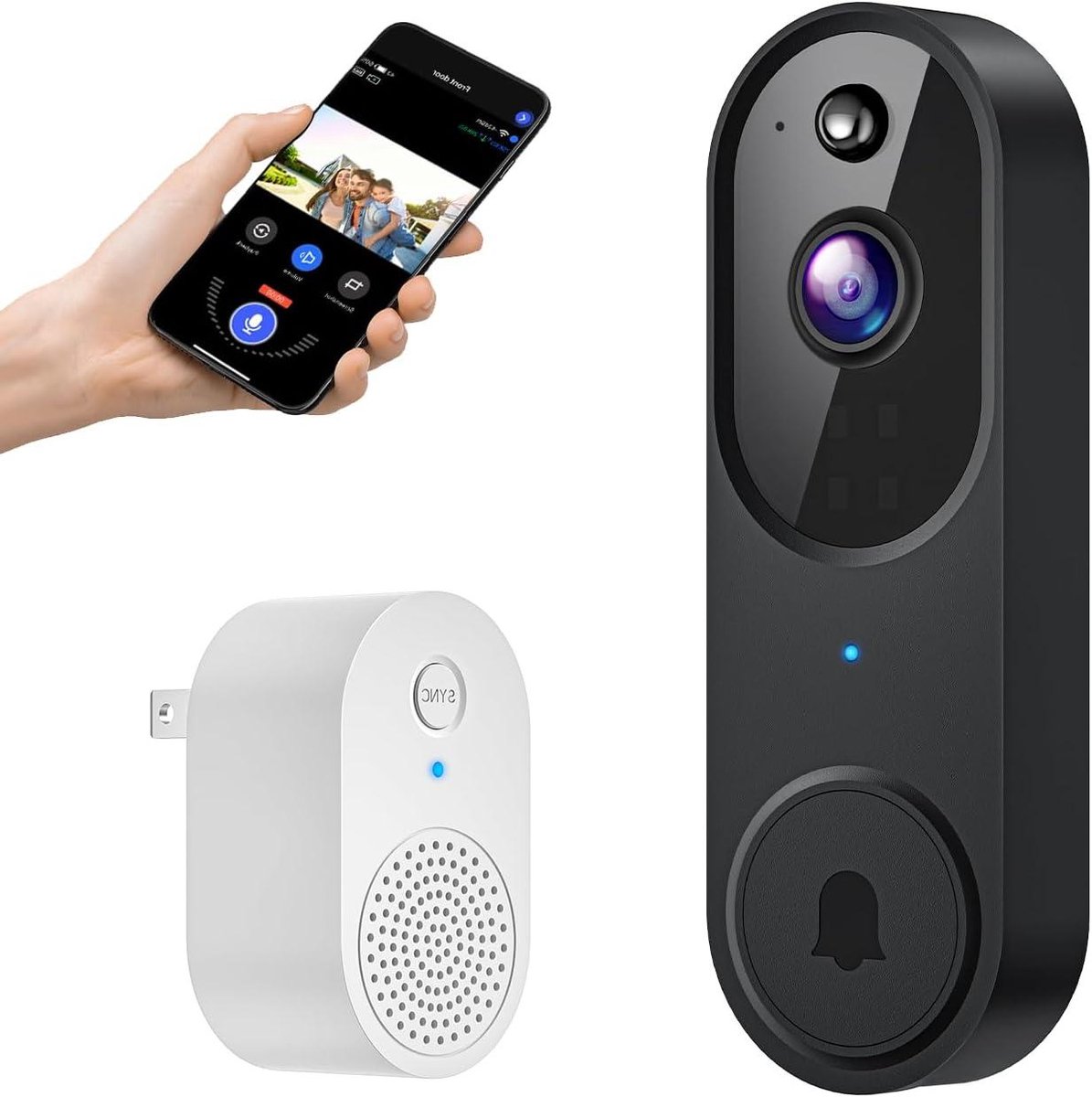 Slimme Video Deurbel - Wifi Deurbel Camera - Thuisbeveiliging - AI Menselijke Herkenning - 1 stuk - Bruin