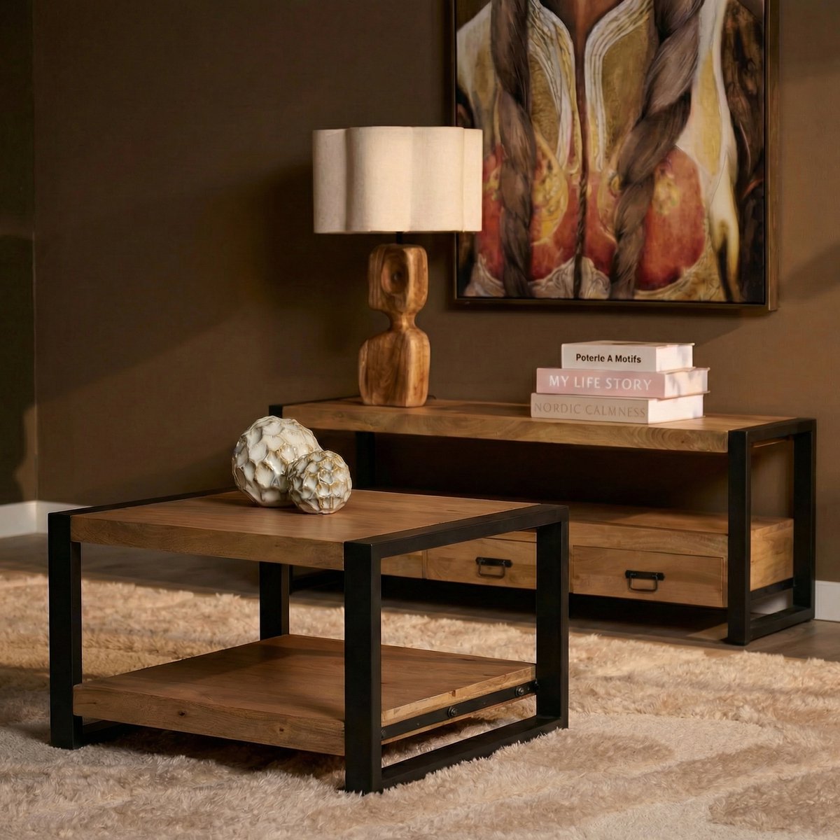 Starfurn Salontafel Britt - Bruin - 80x80x40 cm