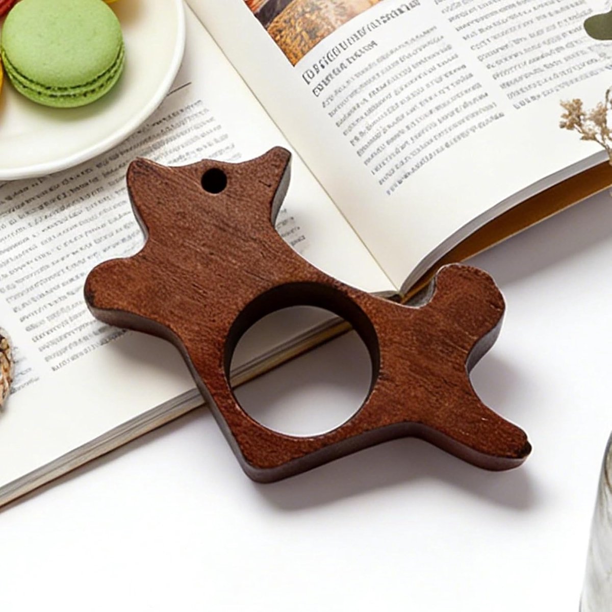 Set Van 2 Houten Duimlegger - Boek Openhouder - 22 mm - Paginahouder - Bladwijzer - Boekenpagina-houder - voor Paperbacks, Tijdschriften, Kookboeken - Cadeaus voor Lezers, Leraren, Studenten - Bruin — cadeau in Cadeau-ideeën - foto 3