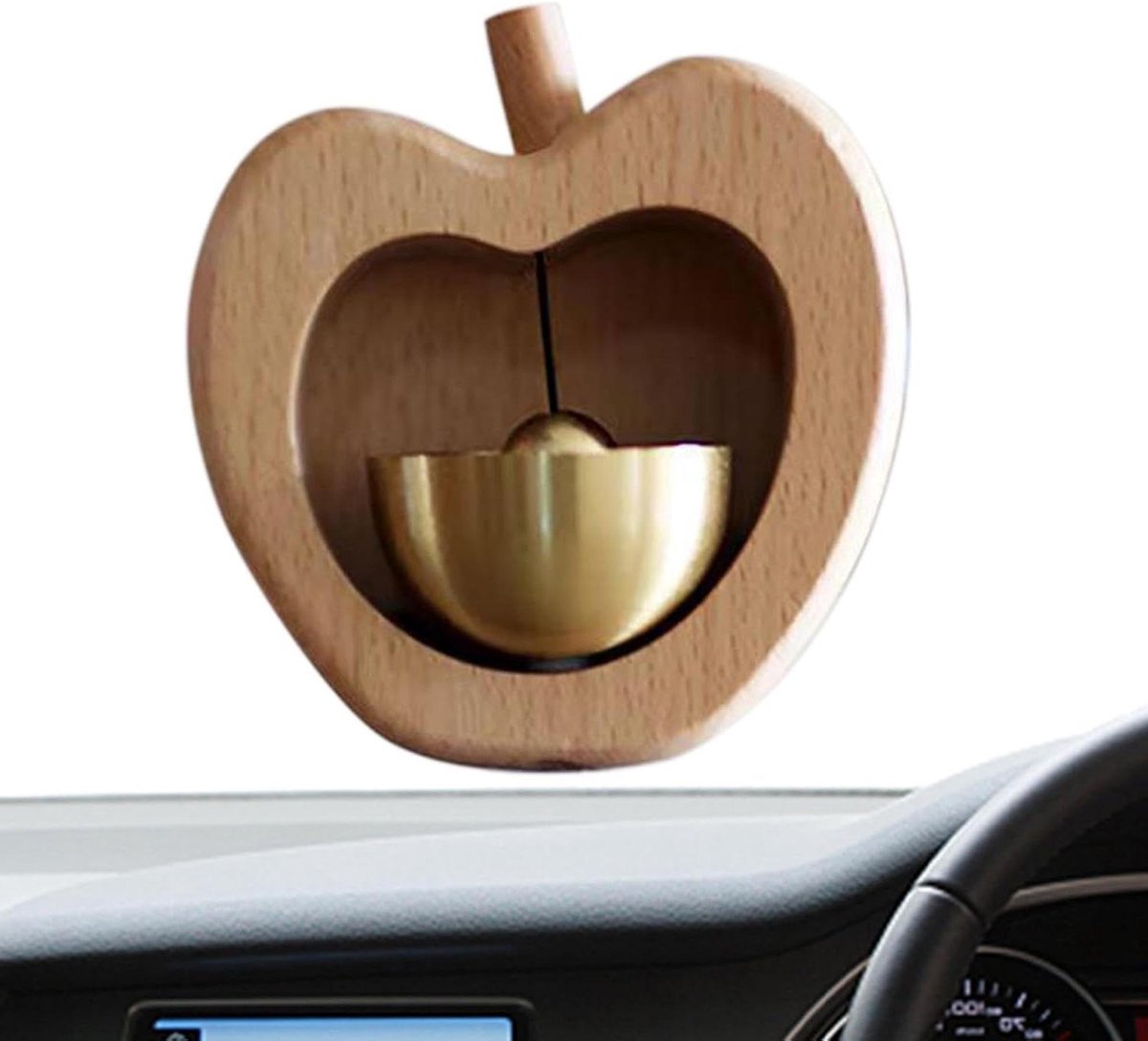 Houten Deurbel - Deurdecoratie Bel - Entree Verfraaien - Magnetisch Ontwerp - 8.5 x 7.8 cm - Houtkleur