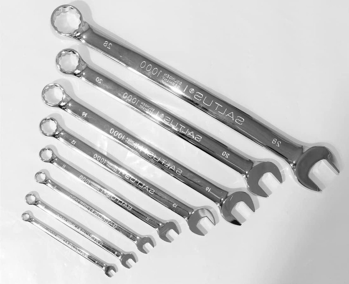 Steeksleutelset 8-delig - Ring sleutels - Klus Klussen - Chroom Vanadium - 6-28 mm - Geborsteld