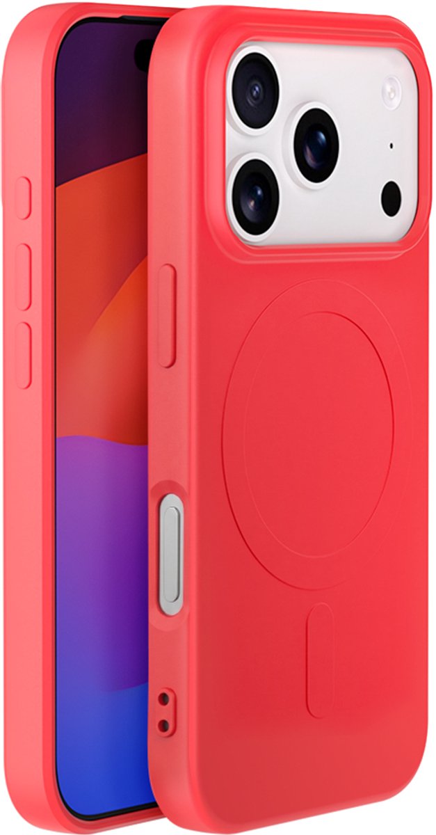 Bigben Connected, Coque pour Geschikt voor Apple iPhone 17 Pro MagSafe en Silicone Souple Finition Soft Touch, Rood