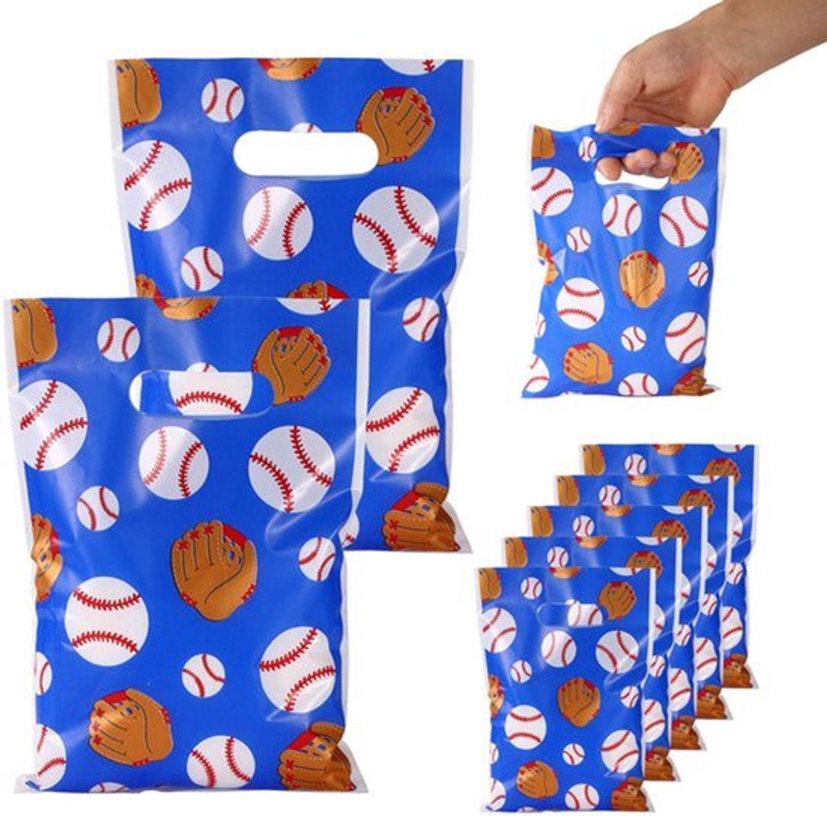 50Pc Goodiebags - PE Materiaal 25x17cm - Stevige Handgrepen voor Sportthema Feestdecoratie