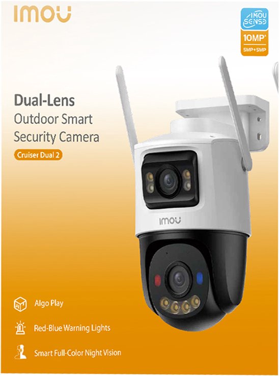 Imou Cruiser Dual 2 Bolvormig IP-beveiligingscamera Buiten 2880 x 1620 Pixels Plafond van Imou — afbeelding 3