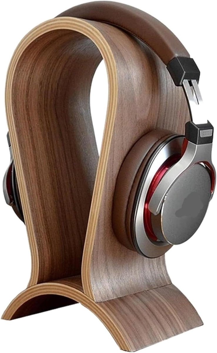 Hoofdtelefoonstandaard - Headset hanger - Bureau organiseren - Stijlvol boogbrug design - 148*10*253 cm - Notenhout