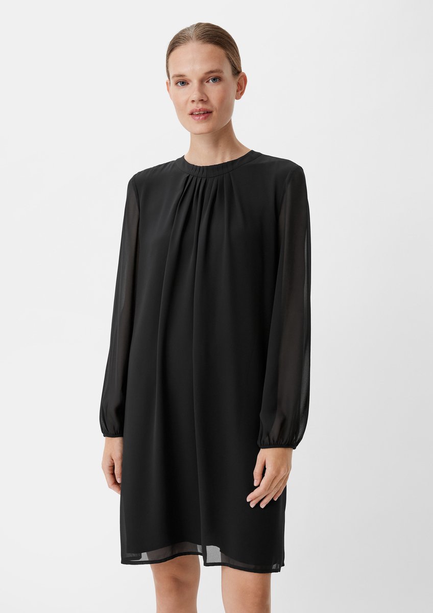 comma - female - Chiffon jurk met plooien