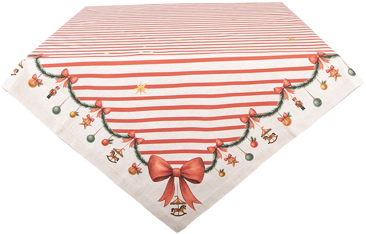Clayre & Eef Tafelkleed 100x100 cm Beige Katoen