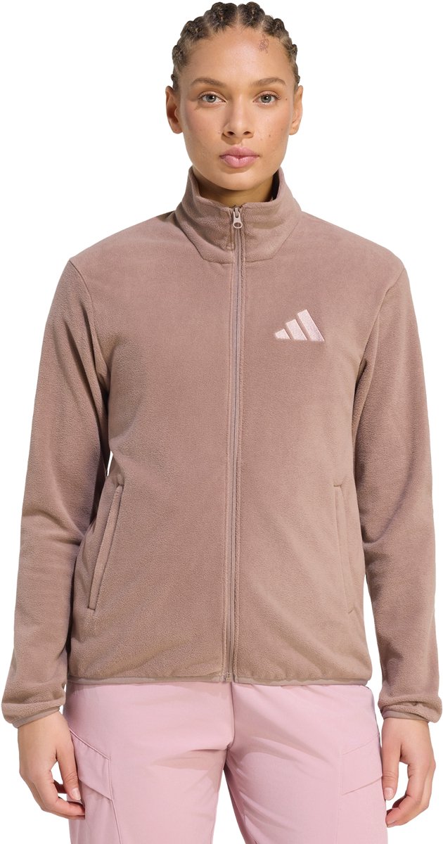 Adidas Terrex Terrex Multi Essentials Fleece Jack Met Lange Ritssluiting Dames Bruin