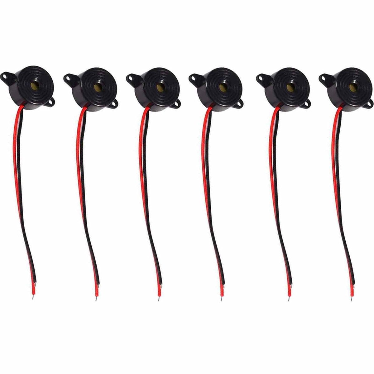 ONF3 - 6 Stuks Elektronische Zoemer - Piezo Alarm - 85dB Geluid - Zwart - Anti-Diefstal - Geschikt voor Auto's en Fietsen