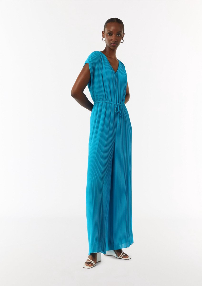 comma - female - Geplooide jumpsuit met V-halslijn