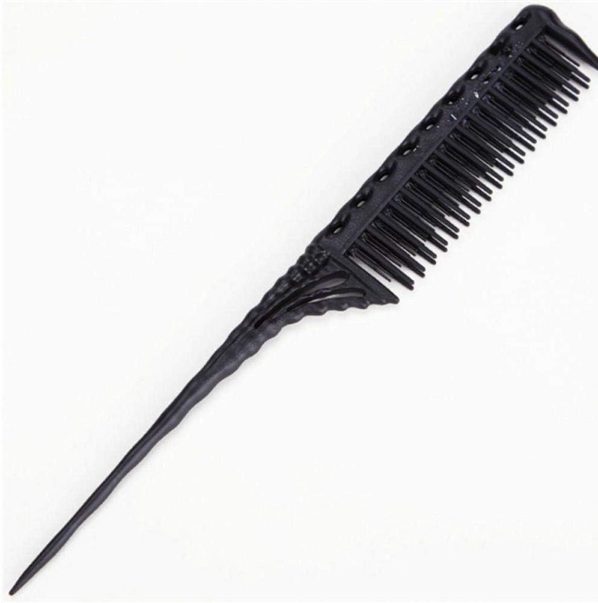 Kapperskam Nekkam - Kam Borstel - Haar Stylen - Drie Tandlengtes - 21.7 cm - Zwart