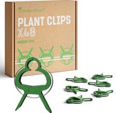 GardenGloss® 48 Petits Clips pour Plantes - Pinces pour Tomates, Roses, Concombres et Autres Plantes Grimpantes - Support de Plantes Extra Simple - Pinces Robustes pour Fixer les Plantes Grimpantes