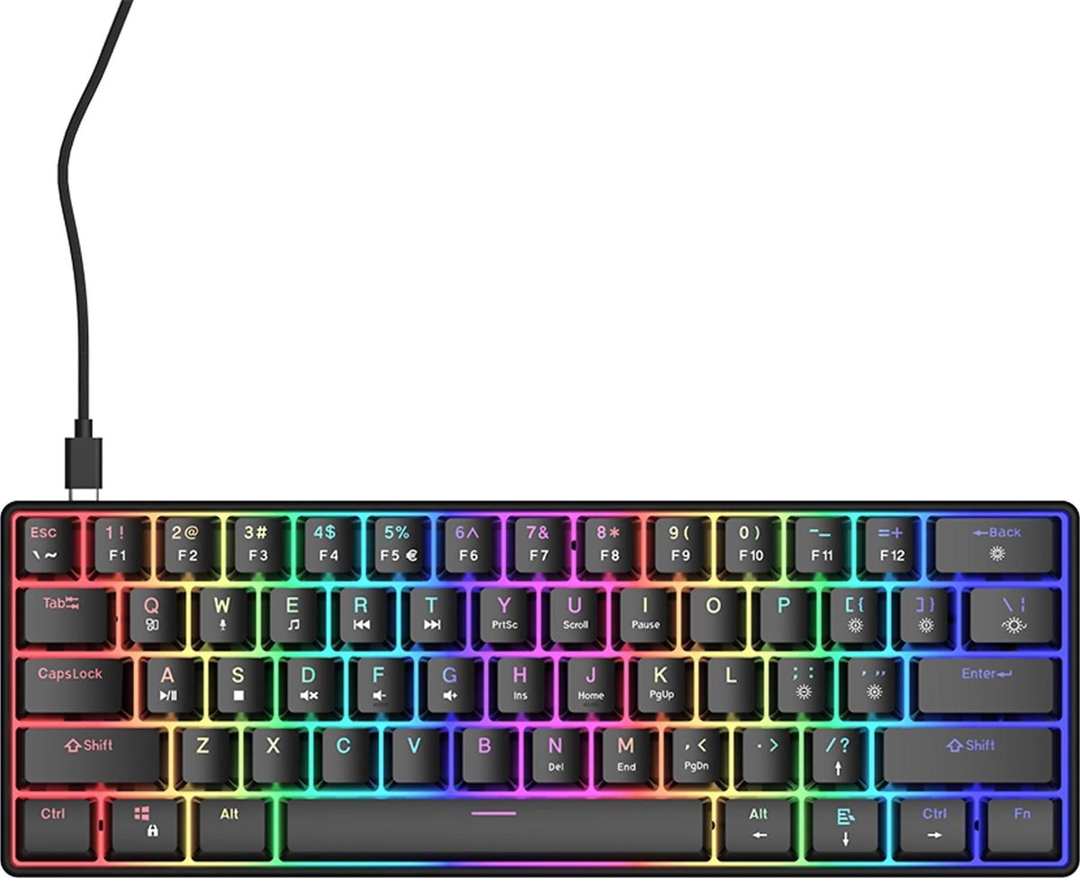 Qware - Gaming Toetsenbord - Qwerty - 60% - Mechanisch - San Jose
