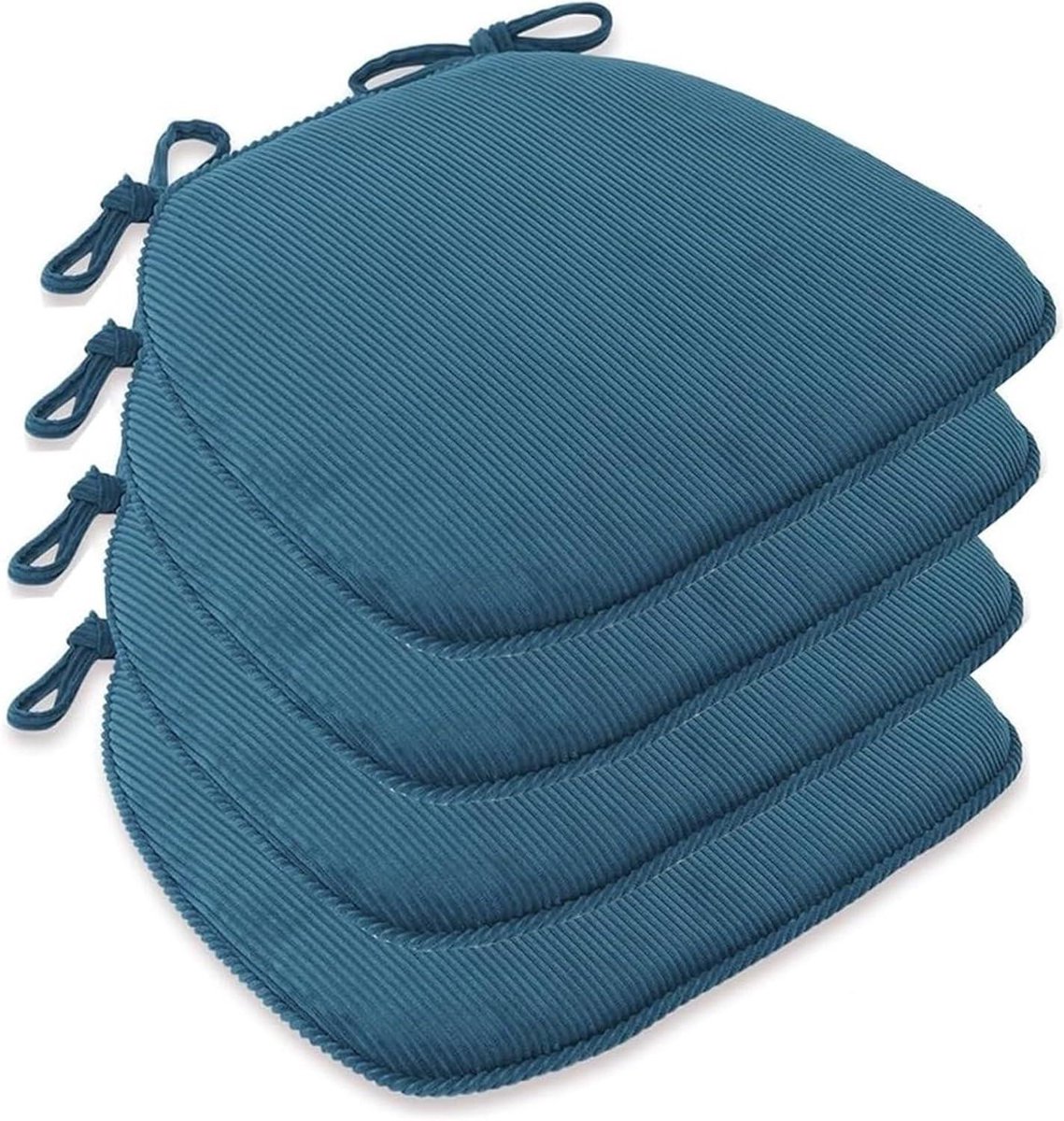 Corduroy Stoelkussens - Zitkussens Keukenstoel - Comfortabel Zitten - Antislip Bodem - 4 stuks - F