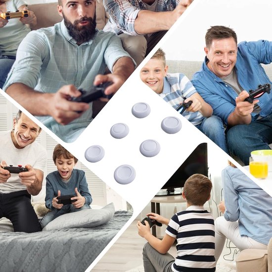 Joystick Grepen - Thumb Grips Controller - Verbeterde Controle - Antislip Vuilwerend - 6 Delige Set - Grijs — afbeelding 4