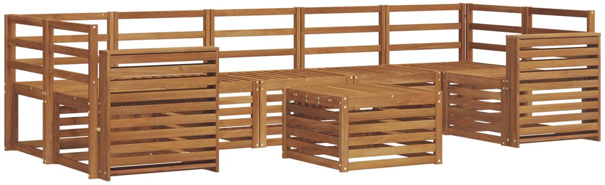 vidaXL Buiten - bank - set - 8 - st - 7-zits - Naturel - Massief - Acacia - Hout