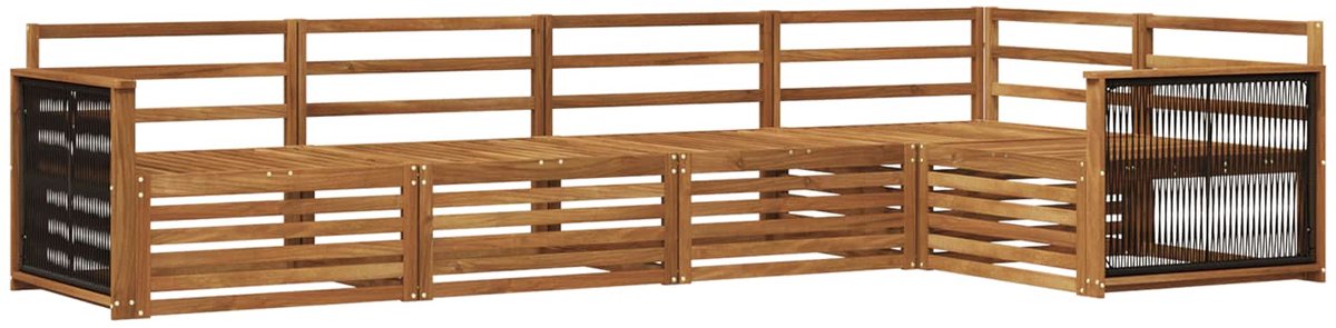 vidaXL Buiten - bank - set - 5 - st - Naturel - Massief - Acacia - Hout