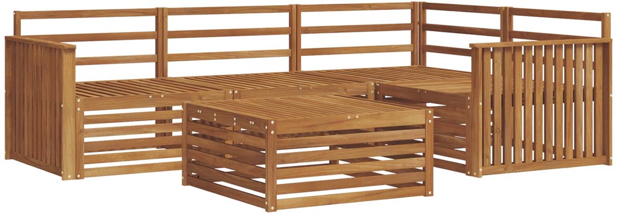 vidaXL Buiten - bank - set - 5 - st - Naturel - Massief - Acacia - Hout