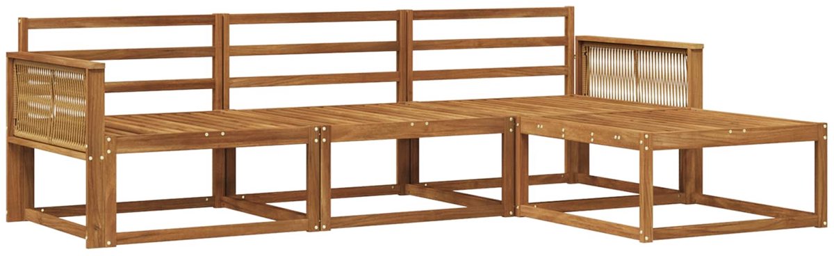 vidaXL Buiten - bank - set - 4 - st - 4-zits - Naturel - Massief - Acacia - Hout