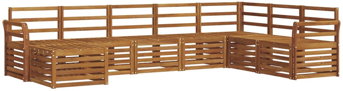 vidaXL Buiten - bank - set - 8 - st - 8-zits - Naturel - Massief - Acacia - Hout