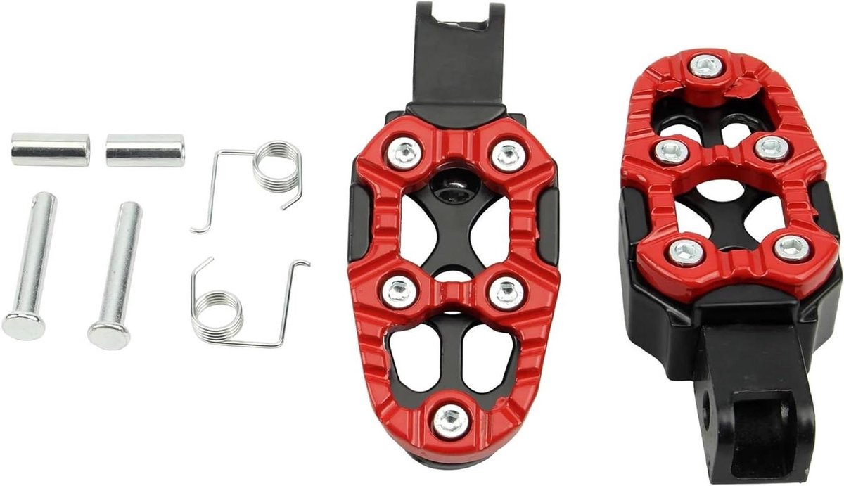 Motorfiets Voetsteunen - Voetpedalen Motor - Veilig Rijden - Antislip Verhoogd Patroon - Universele Pasvorm - Zwart