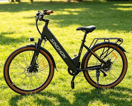 SINOHON EM300 26‘’ Elektrische Fiets - 250W Motor, 36V 15,6Ah Accu, 100km Bereik, 7-Speed Shimano - LED-Koplamp van SINOHON — afbeelding 3