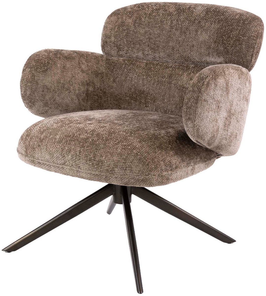 Fraaai - Ernestine draaifauteuil - champagne - brons onderstel