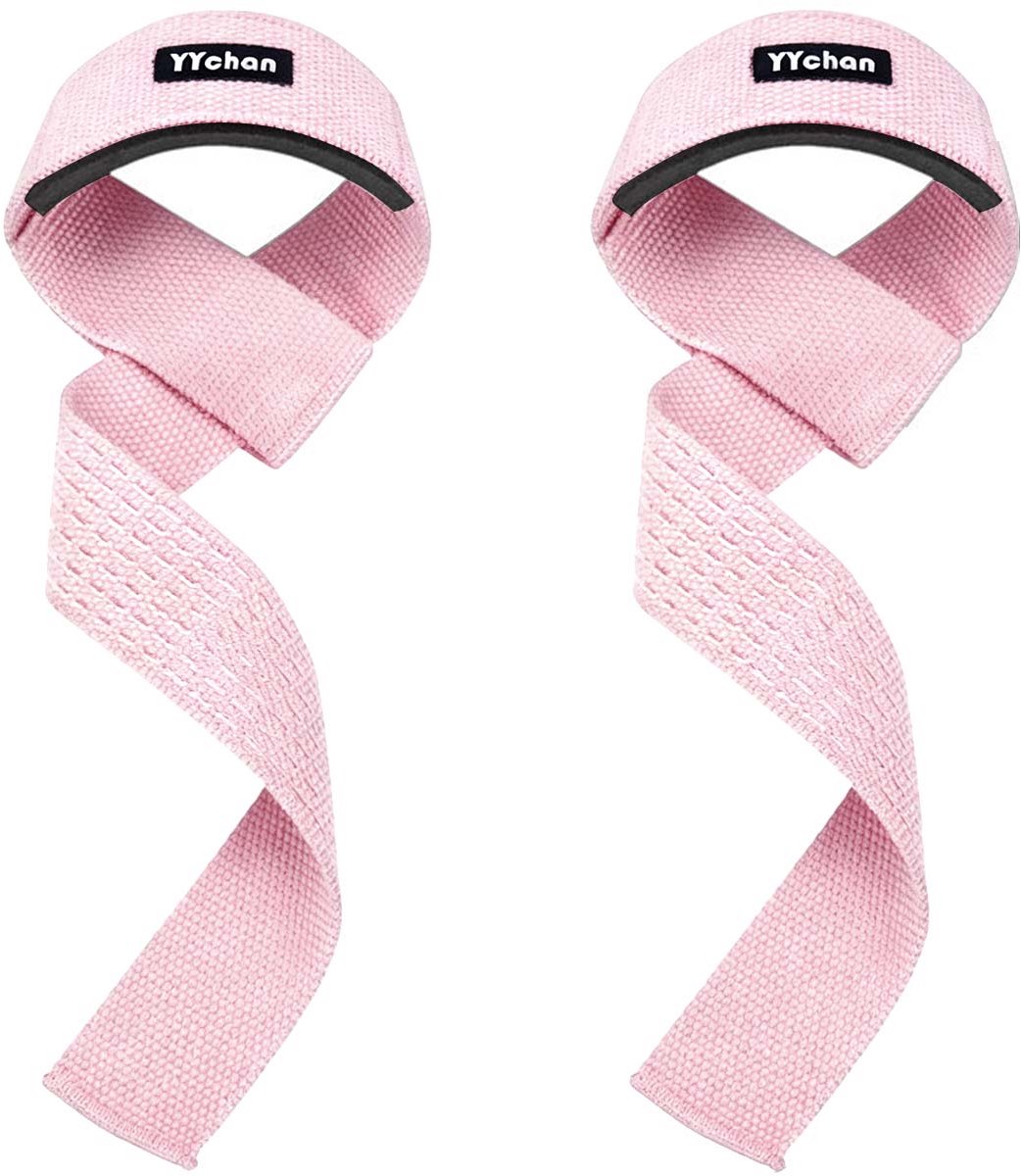 YYchan Lifting Straps - Krachttraining - Polsbanden - Deadlift - Siliconen Model - Anti-slip - Gripversterker - Roze