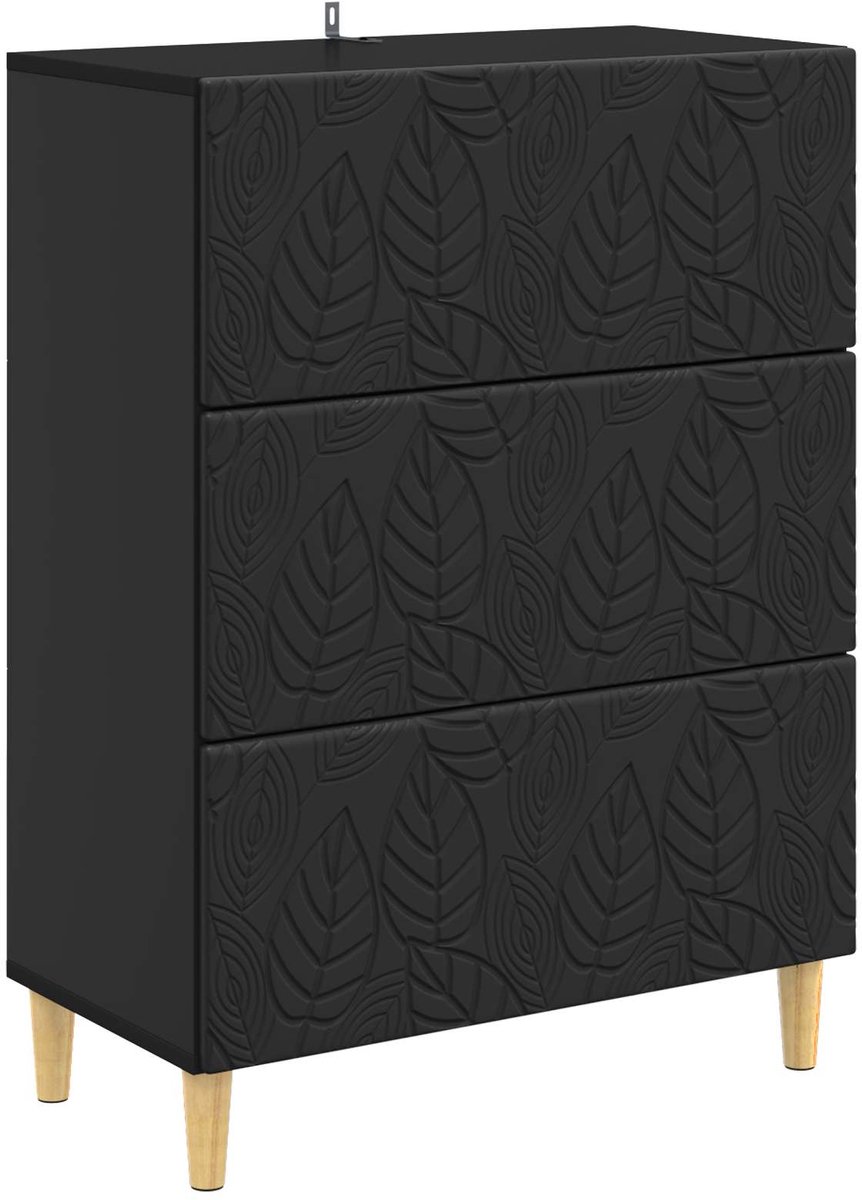 vidaXL Ladekast - 66 - x - 34,5 - x - 90 - cm - Bewerkt - hout - Zwart