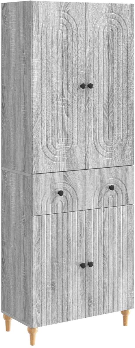 vidaXL Kast - Set - 2 - st - Grijs - Sonoma - Bewerkt - hout Grijs Sonoma