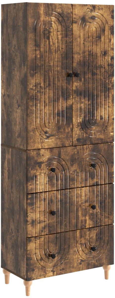 vidaXL Kast - Set - 2 - st - Bewerkt - hout Gerookt eiken