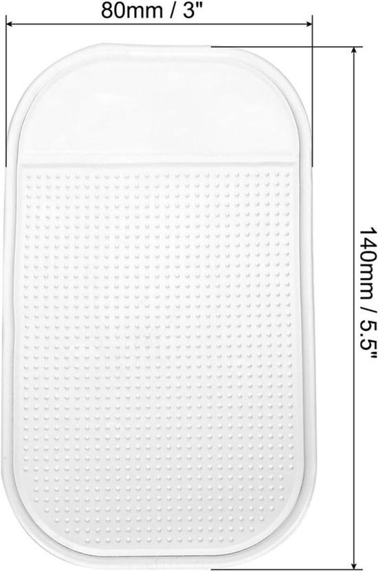 Universele antislipmat voor autodashboard, 14 x 7 cm, wasbaar en herbruikbaar, transparant - Ideaal voor telefoon en sleutels - Set van 7 stuks