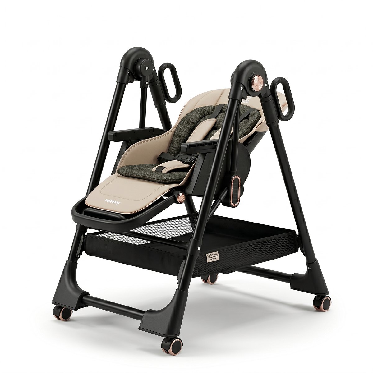 Twinky® Kinderstoel EXPLORE – 4-in-1 Kinderstoeltje Set met Schommel en Ligfunctie – Inklapbare Eetstoel & Baby Wagentje en Babystoel Voor Aan Tafel – Kinderzetel, Peuterstoeltje en Meegroeistoel in 1 — afbeelding 10