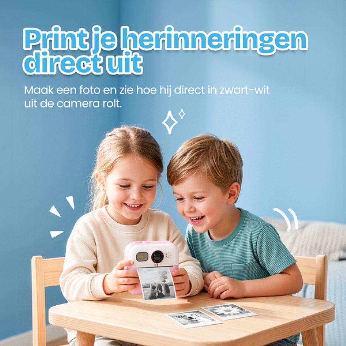 TinyPlay Kindercamera met foto printer - 48MP - Digitale Camera Kinderen - 32GB SD kaart - Full HD Foto en Video - Spelletjes - Fotoprinter - Kinder camera - Digitale kindercamera - Roze – foto 6
