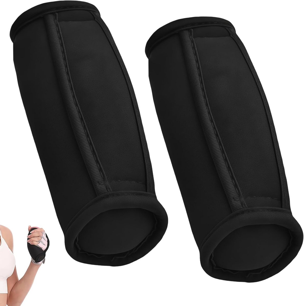 Zachte Dumbbell Set met Polsband, Handgewichten voor Aerobics, Pilates en Yoga, Ideaal voor Krachttraining en Fitness, 1 kg (2/1 Paar Set) - Zwart
