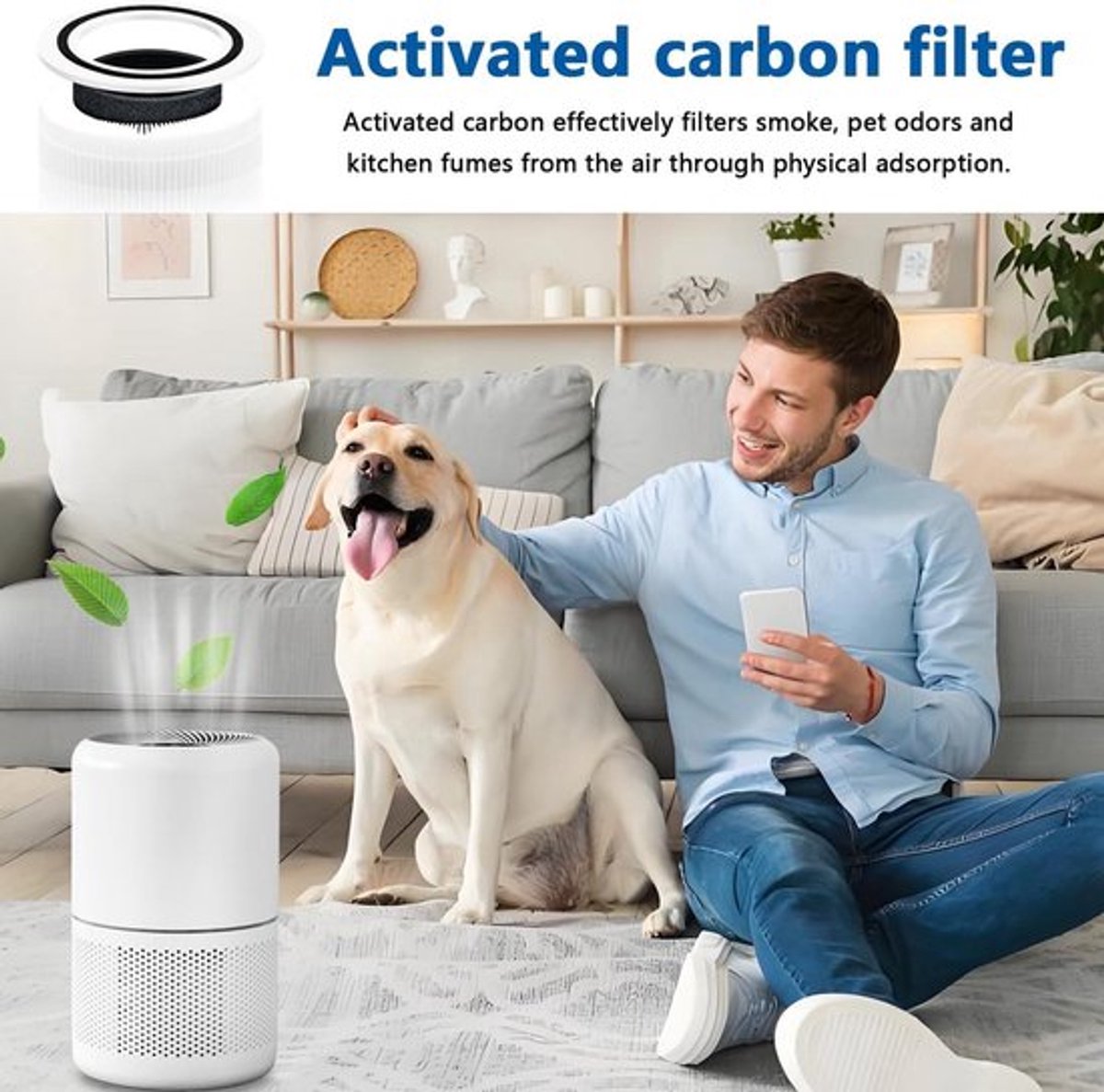 True HEPA-filtervervanging voor luchtreiniger - 3-in-1 - actieve kool - 2-pack – foto 6