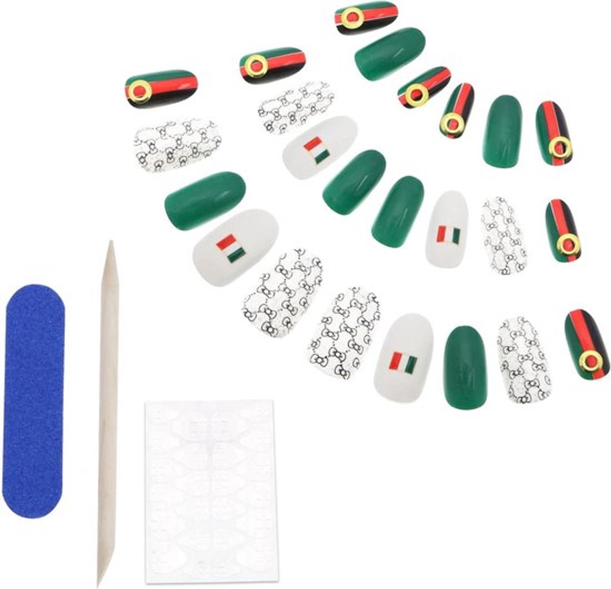 24 stuks Lange Streep Nep Nagels voor Meisjes - ABS Nagels Accessoires