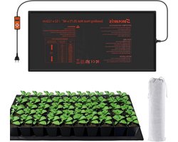 Verwarmingsmat voor Planten 130W, 52.5x122cm met Geïntegreerde Thermostaat 5-45°C, Ideaal voor Kassen, Tuinkamers en Terrariums